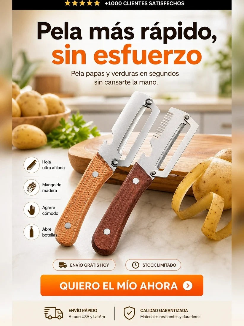 Set de Pelador de Verduras Abridor Premium 2 piezas